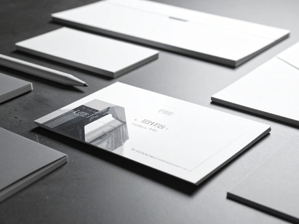 名刺・封筒・レターヘッドなどコーポレートステーショナリー一式(住所の統一表記イメージ)