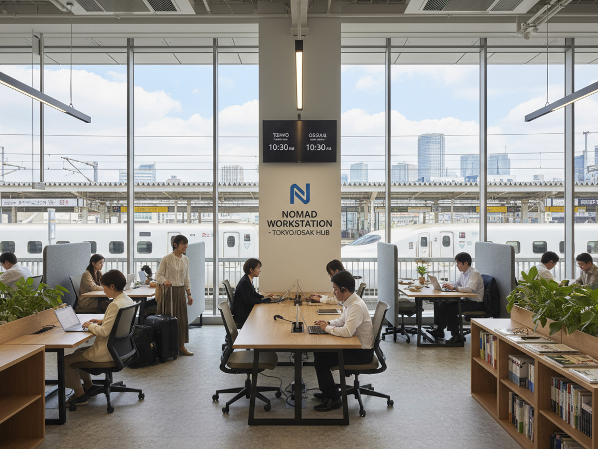 東京駅と新大阪駅を結ぶ二拠点ノマドの一日動線（ワーケーション サブスク 二拠点）