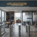 入退室ゲートと会議用個室を備えた駅直結のワーケーション サブスク拠点（ワーケーション サブスク セキュリティ）