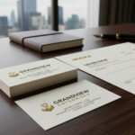 名刺と請求書に同じ一等地住所が印字されたビジネスセット（ワーケーション サブスク 登記）