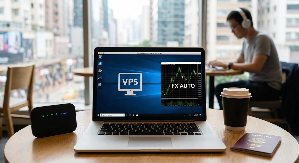 ノマドワーカー wifi環境でFX自動売買を安定稼働させるVPSイメージ