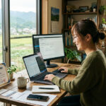 ワーケーション サブスクを活用して在宅ワークをするノマドワーカーのイメージ