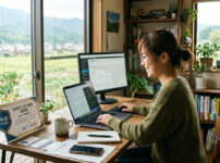 ワーケーション サブスクを活用して在宅ワークをするノマドワーカーのイメージ